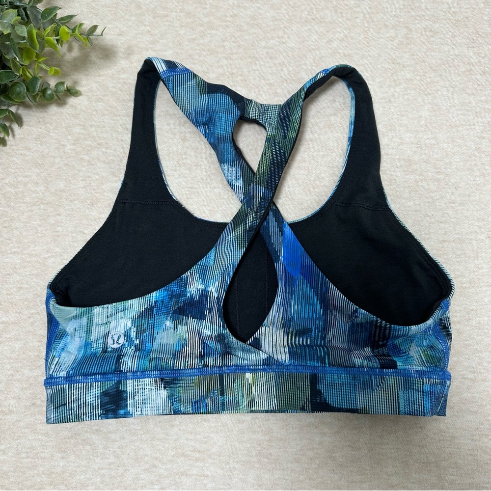 Bundle Lululemon Women’s Blue Gray Cross Back Logo Sports Bras Size 6 - Picture 3 of 9